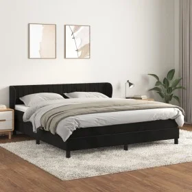 Cama box spring con colchón terciopelo negro 160x200 cm de vidaXL, Camas y somieres - Ref: Foro24-3127621, Precio: 483,32 €, ...