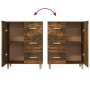 Smoked oak engineered wood sideboard 69.5x34x90 cm by vidaXL, Sideboards - Ref: Foro24-817351, Price: 67,30 €, Discount: %