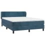 Box spring bed with dark blue velvet mattress 140x190 cm by vidaXL, Beds and slatted bases - Ref: Foro24-3127371, Price: 416,...