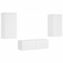 Muebles de TV de pared con luces LED 3 piezas blanco
