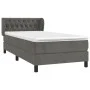 Box spring bed with dark gray velvet mattress 90x200 cm by vidaXL, Beds and slatted bases - Ref: Foro24-3127650, Price: 315,7...