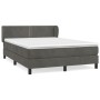 Box spring bed with dark gray velvet mattress 140x190 cm by vidaXL, Beds and slatted bases - Ref: Foro24-3127428, Price: 420,...