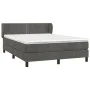 Cama box spring con colchón terciopelo gris oscuro 140x190 cm de vidaXL, Camas y somieres - Ref: Foro24-3127428, Precio: 428,...