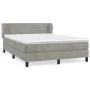 Box spring bed with light gray velvet mattress 140x200 cm by vidaXL, Beds and slatted bases - Ref: Foro24-3127493, Price: 478...