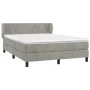 Box spring bed with light gray velvet mattress 140x200 cm by vidaXL, Beds and slatted bases - Ref: Foro24-3127493, Price: 478...