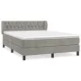 Box spring bed with light gray velvet mattress 140x200 cm by vidaXL, Beds and slatted bases - Ref: Foro24-3127673, Price: 474...