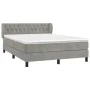 Box spring bed with light gray velvet mattress 140x200 cm by vidaXL, Beds and slatted bases - Ref: Foro24-3127673, Price: 474...