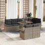 Conjunto de sofá de jardín Manual 9 pcs Gris 100 x 55 x 73 cm