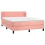 Box spring bed with pink velvet mattress 140x190 cm by vidaXL, Beds and slatted bases - Ref: Foro24-3127372, Price: 437,67 €,...