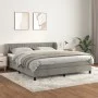 Cama box spring con colchón terciopelo gris claro 160x200 cm de vidaXL, Camas y somieres - Ref: Foro24-3127619, Precio: 499,9...