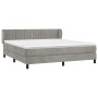 Box spring bed with light gray velvet mattress 160x200 cm by vidaXL, Beds and slatted bases - Ref: Foro24-3127619, Price: 494...
