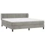 Cama box spring con colchón terciopelo gris claro 160x200 cm de vidaXL, Camas y somieres - Ref: Foro24-3127619, Precio: 499,9...