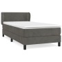 Box spring bed with dark gray velvet mattress 100x200 cm by vidaXL, Beds and slatted bases - Ref: Foro24-3127416, Price: 307,...