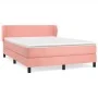 Box spring bed with pink velvet mattress 140x200 cm by vidaXL, Beds and slatted bases - Ref: Foro24-3127378, Price: 420,31 €,...