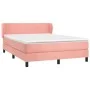 Box spring bed with pink velvet mattress 140x200 cm by vidaXL, Beds and slatted bases - Ref: Foro24-3127378, Price: 420,31 €,...