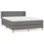 Cama box spring con colchón tela gris oscuro 140x190 cm de vidaXL, Camas y somieres - Ref: Foro24-3126638, Precio: 532,06 €, ...