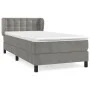 Box spring bed with light gray velvet mattress 90x190 cm by vidaXL, Beds and slatted bases - Ref: Foro24-3127703, Price: 310,...