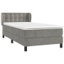 Box spring bed with light gray velvet mattress 90x190 cm by vidaXL, Beds and slatted bases - Ref: Foro24-3127703, Price: 307,...