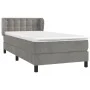 Box spring bed with light gray velvet mattress 90x190 cm by vidaXL, Beds and slatted bases - Ref: Foro24-3127703, Price: 310,...