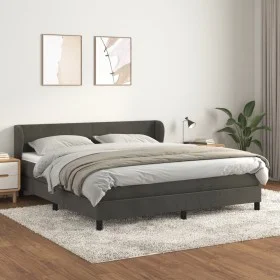 Box spring bed with dark gray velvet mattress 180x200 cm by vidaXL, Beds and slatted bases - Ref: Foro24-3127386, Price: 508,...