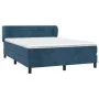 Box spring bed with dark blue velvet mattress 140x190 cm by vidaXL, Beds and slatted bases - Ref: Foro24-3127551, Price: 418,...