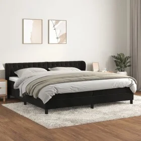 Box spring bed with black velvet mattress 200x200 cm by vidaXL, Beds and slatted bases - Ref: Foro24-3127693, Price: 602,20 €...