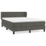 Box spring bed with dark gray velvet mattress 140x190 cm by vidaXL, Beds and slatted bases - Ref: Foro24-3127728, Price: 437,...