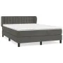 Box spring bed with dark gray velvet mattress 140x190 cm by vidaXL, Beds and slatted bases - Ref: Foro24-3127728, Price: 446,...