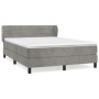 Box spring bed with light gray velvet mattress 140x190 cm by vidaXL, Beds and slatted bases - Ref: Foro24-3127547, Price: 450...
