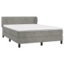 Box spring bed with light gray velvet mattress 140x190 cm by vidaXL, Beds and slatted bases - Ref: Foro24-3127547, Price: 450...