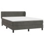 Box spring bed with dark gray velvet mattress 140x200 cm by vidaXL, Beds and slatted bases - Ref: Foro24-3127554, Price: 436,...