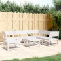 Juego de muebles de jardín 7 pzas madera maciza de pino blanco