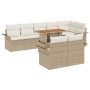 Conjunto de sofá de jardín 9 pcs beige y crema 100 x 55 x 73 cm