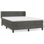 Box spring bed with dark gray velvet mattress 140x190 cm by vidaXL, Beds and slatted bases - Ref: Foro24-3127548, Price: 433,...