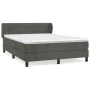 Box spring bed with dark gray velvet mattress 140x190 cm by vidaXL, Beds and slatted bases - Ref: Foro24-3127548, Price: 434,...