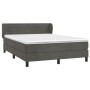 Box spring bed with dark gray velvet mattress 140x190 cm by vidaXL, Beds and slatted bases - Ref: Foro24-3127548, Price: 433,...