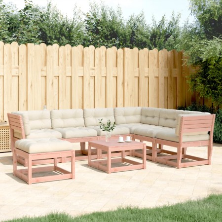 Juego de muebles jardín 7 pzas y cojines madera abeto Douglas