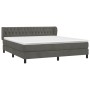 Box spring bed with dark gray velvet mattress 180x200 cm by vidaXL, Beds and slatted bases - Ref: Foro24-3127686, Price: 542,...
