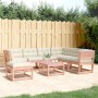 Juego de muebles jardín 7 pzas y cojines madera abeto Douglas