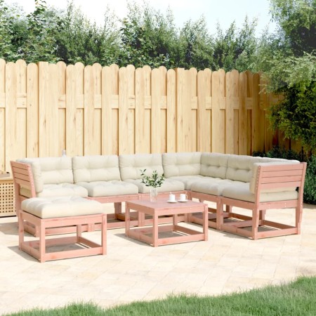 Juego de muebles jardín 7 pzas y cojines madera abeto Douglas