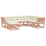 Juego de muebles jardín 7 pzas y cojines madera abeto Douglas