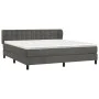 Box spring bed with dark gray velvet mattress 180x200 cm by vidaXL, Beds and slatted bases - Ref: Foro24-3127746, Price: 514,...