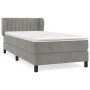 Cama box spring con colchón terciopelo gris claro 90x190 cm de vidaXL, Camas y somieres - Ref: Foro24-3127589, Precio: 307,35...