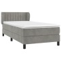Cama box spring con colchón terciopelo gris claro 90x190 cm de vidaXL, Camas y somieres - Ref: Foro24-3127589, Precio: 307,35...