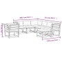Muebles de jardín 8 pzas y cojines madera maciza pino