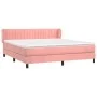 Box spring bed with pink velvet mattress 180x200 cm by vidaXL, Beds and slatted bases - Ref: Foro24-3127630, Price: 497,09 €,...