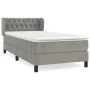 Box spring bed with light gray velvet mattress 90x190 cm by vidaXL, Beds and slatted bases - Ref: Foro24-3127649, Price: 303,...