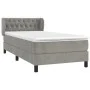 Box spring bed with light gray velvet mattress 90x190 cm by vidaXL, Beds and slatted bases - Ref: Foro24-3127649, Price: 303,...