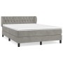 Box spring bed with light gray velvet mattress 140x190 cm by vidaXL, Beds and slatted bases - Ref: Foro24-3127667, Price: 471...
