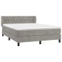 Box spring bed with light gray velvet mattress 140x190 cm by vidaXL, Beds and slatted bases - Ref: Foro24-3127667, Price: 471...